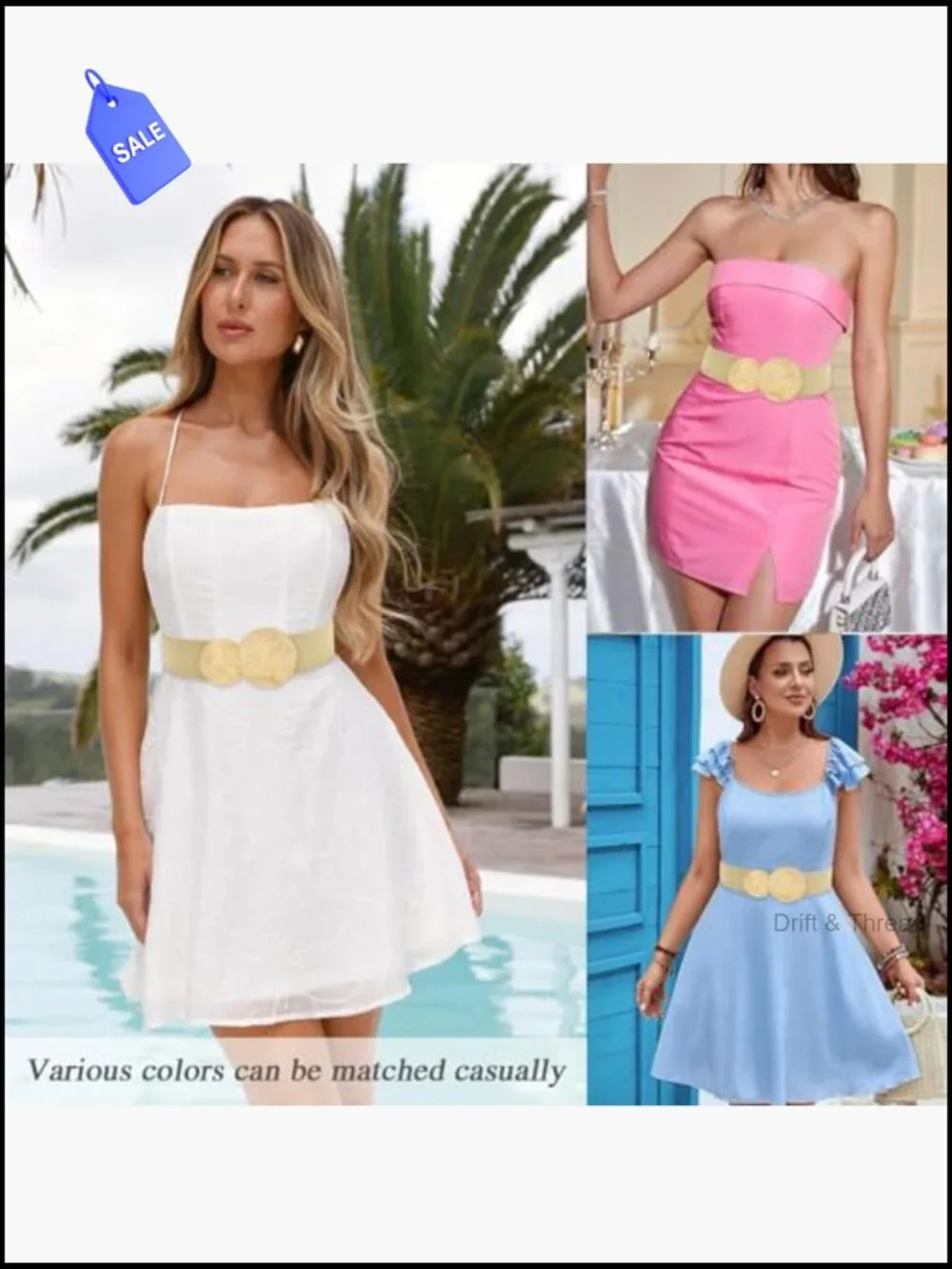 Wide Stretchy Waist Belt Elastic Cinch Belt for Dresses